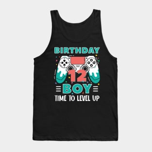 12th Birthday Boy Gamer Funny B-day Gift For Boys kids toddlers Tank Top